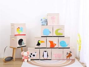 img 1 attached to 🦑 YueYue Foldable Animal Cube Toy Storage Bins for Kids - 12.5 inch (Jellyfish-White): Bins, Cubes, Boxes, and Organizers for Kids & Nursery