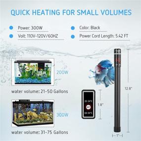 img 2 attached to 🐠 VIVOSUN Aquarium Heater: Submersible Titanium Fish Tank Heaters with Intelligent LED Display and External Controller