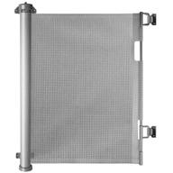 🚪 armphen retractable baby gate: indoor outdoor mesh safety gate for doorways, stairs, and hallways – 33.7" tall, extends up to 71" wide (grey) logo