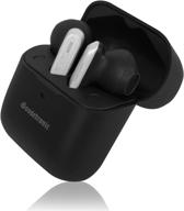 black wireless sport earbuds by goosetronic - cvc 8.0 hybrid noise cancelling tws bluetooth earbuds for android and apple with 300 mah charging case – music play & phone controls logo