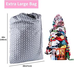 img 3 attached to 🧺 SWISSELITE Heavy Duty Laundry Drawstring Bag with Strap, 28 x 40 Inches - Travel Dirty Clothes Bag for Laundromat and Household, 14 Color Options