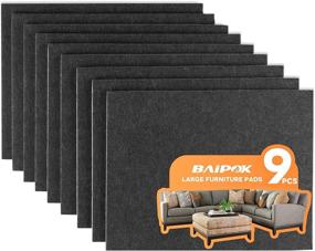 img 4 attached to 🪑 Furniture Pads - 9pcs 8x6x0.2-Inch Self-Adhesive Felt Pads for Chairs, Cuttable Floor Protectors - Anti-Scratch Pads for Furniture Legs on Hardwood Floors in Black
