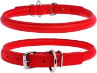 rolled leather collars medium dogs logo