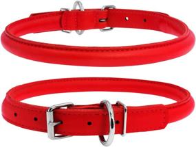 img 1 attached to Rolled Leather Collars Medium Dogs