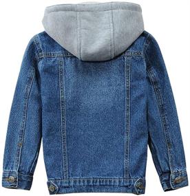 img 2 attached to 👕 Stylish Boys Denim Ripped Jean Jacket Coat - Fall Outwear for Kids | 100% Cotton