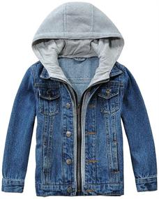 img 3 attached to 👕 Stylish Boys Denim Ripped Jean Jacket Coat - Fall Outwear for Kids | 100% Cotton