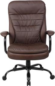 img 2 attached to Bombastic Brown: Boss Office Products Heavy Duty Double Plush LeatherPlus Chair with 350lbs Weight Capacity