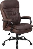 bombastic brown: boss office products heavy duty double plush leatherplus chair with 350lbs weight capacity логотип