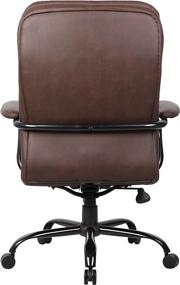 img 3 attached to Bombastic Brown: Boss Office Products Heavy Duty Double Plush LeatherPlus Chair with 350lbs Weight Capacity