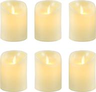 lumabase battery operated led votives: cream, set of 6 with moving flame - product code 23006 логотип