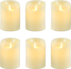 img 4 attached to Lumabase Battery Operated LED Votives: Cream, Set of 6 with Moving Flame - Product Code 23006