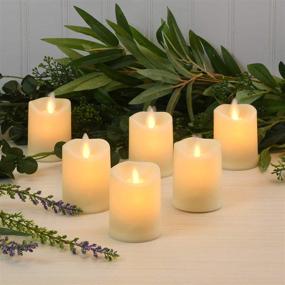 img 3 attached to Lumabase Battery Operated LED Votives: Cream, Set of 6 with Moving Flame - Product Code 23006