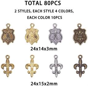 img 3 attached to 🌸 SUNNYCLUE 80Pcs Fleur De Lis Charms Pendant Bulk for Jewelry Making Crafts, Lead & Cadmium Free – Antique Silver, Bronze, and Golden Flower of Lily Charms Pendant for Bracelets