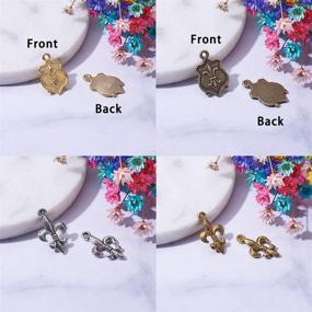 img 1 attached to 🌸 SUNNYCLUE 80Pcs Fleur De Lis Charms Pendant Bulk for Jewelry Making Crafts, Lead & Cadmium Free – Antique Silver, Bronze, and Golden Flower of Lily Charms Pendant for Bracelets