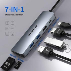 img 3 attached to WIMUUE 7-in-1 USB C Hub for MacBook Pro/Air - Multiport Dock with 100W Power Delivery, 4K HDMI, SD/Micro SD Card Reader, 2 x USB 3.0 Ports
