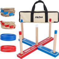 pikdos outdoor ring toss game set: fun family lawn and 🎯 backyard games for kids and adults - includes 20 rings and carrying bag logo