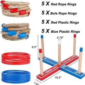 img 2 attached to PikDos Outdoor Ring Toss Game Set: Fun Family Lawn and 🎯 Backyard Games for Kids and Adults - Includes 20 Rings and Carrying Bag