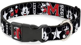 img 3 attached to 🔴 Buckle-Down Classic Mickey Mouse 1928 Collage Dog Collar: Adjustable Sizes for Small, Medium, Large Dogs - Black, White, Red