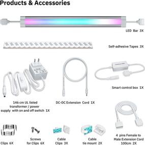 img 2 attached to 🔆 Enhance Your Kitchen with LED Smart Under Cabinet Lights: RGB Multi Color, Alexa & Google Home Compatible, Voice & App Controlled (3 Lights Bar Kit)