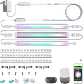 img 3 attached to 🔆 Enhance Your Kitchen with LED Smart Under Cabinet Lights: RGB Multi Color, Alexa & Google Home Compatible, Voice & App Controlled (3 Lights Bar Kit)