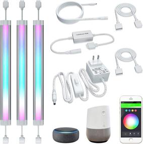 img 4 attached to 🔆 Enhance Your Kitchen with LED Smart Under Cabinet Lights: RGB Multi Color, Alexa & Google Home Compatible, Voice & App Controlled (3 Lights Bar Kit)