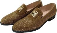 loafers classic rhinestone leather wedding men's shoes logo