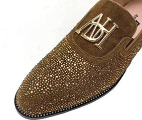 img 1 attached to Loafers Classic Rhinestone Leather Wedding Men's Shoes