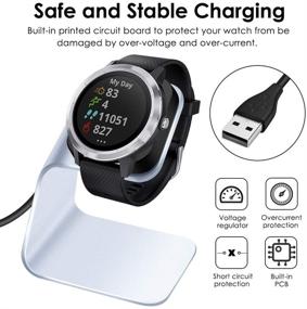 img 1 attached to ⌚ Premium Silver Charger Dock for Garmin Vivoactive & Fenix Smartwatches