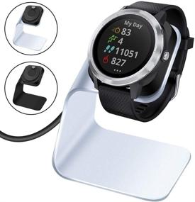img 4 attached to ⌚ Premium Silver Charger Dock for Garmin Vivoactive & Fenix Smartwatches