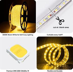 img 2 attached to 🌟 Shine Decor Dimmable LED Strip Lights 150FT/45M - Waterproof Outdoor Rope Lights for DIY Lighting Decor - 3000K Warm White