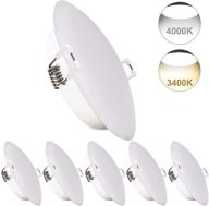 🚐 homdec 6-pack 12v светодиодный светильник puck light, встроенный светильник rv dome light диаметром 4,5 дюйма, 4вт, 280 люмен, 4000k свет белого цвета, 12v светодиодный светильник для салона rv, кемпера, лодки, дома на колесах логотип