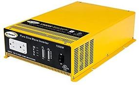 img 2 attached to 🔌 Power Up Anywhere with the Go Power! GP-SW1500-12 1500-Watt Pure Sine Wave Inverter in Vibrant Yellow