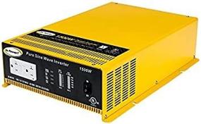 img 1 attached to 🔌 Power Up Anywhere with the Go Power! GP-SW1500-12 1500-Watt Pure Sine Wave Inverter in Vibrant Yellow