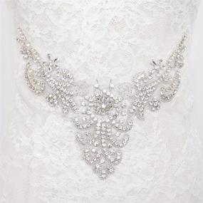 img 4 attached to 💎 Sparkling Pardecor Rhinestone Applique: Gorgeous Wedding Crystal Women's Accessories and Belts