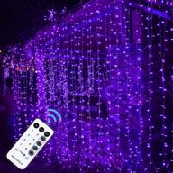 🎃 maggift 304 led curtain string lights: remote controlled purple fairy light for halloween, christmas, wedding decoration логотип