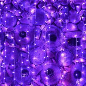 img 1 attached to 🎃 MAGGIFT 304 LED Curtain String Lights: Remote Controlled Purple Fairy Light for Halloween, Christmas, Wedding Decoration