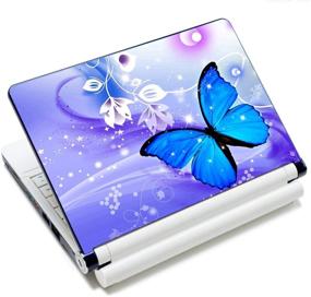 img 1 attached to 🦋 Laptop Skin Vinyl Sticker Decal, Blue Butterfly Design, Fits 12-15.6 inch HP Dell Lenovo Compaq Apple Asus Acer Laptops - Artistic Decal Protector