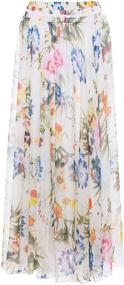 img 2 attached to 🌸 CHARTOU Women's Elegant Boho Floral Chiffon Maxi Skirt Dress: Perfect for Stylish Summer Events