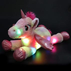 img 2 attached to 🦄 Glow Guards 18’’ Light up Musical Rainbow Stuffed Unicorn Soft Plush Pillow with LED Night Lights Lullaby - Glow in the Dark-Bedtime Pal Gifts for Toddler Kids