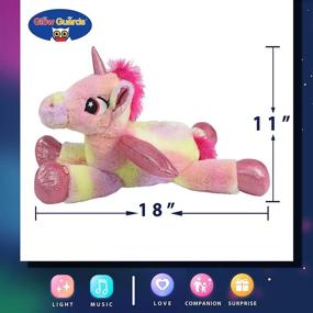 img 1 attached to 🦄 Glow Guards 18’’ Light up Musical Rainbow Stuffed Unicorn Soft Plush Pillow with LED Night Lights Lullaby - Glow in the Dark-Bedtime Pal Gifts for Toddler Kids