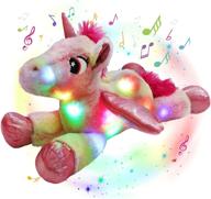 🦄 glow guards 18’’ light up musical rainbow stuffed unicorn soft plush pillow with led night lights lullaby - glow in the dark-bedtime pal gifts for toddler kids logo