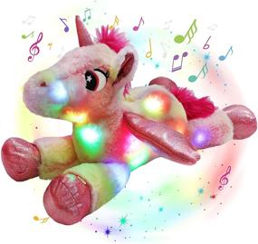 img 4 attached to 🦄 Glow Guards 18’’ Light up Musical Rainbow Stuffed Unicorn Soft Plush Pillow with LED Night Lights Lullaby - Glow in the Dark-Bedtime Pal Gifts for Toddler Kids