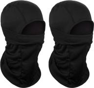 black balaclava face mask - adjustable windproof head warmer for skiing, cycling, motorcycle, and outdoor sports logo