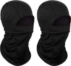 img 4 attached to Black Balaclava Face Mask - Adjustable Windproof Head Warmer for Skiing, Cycling, Motorcycle, and Outdoor Sports