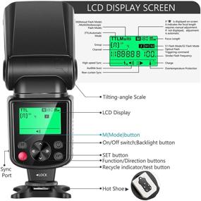img 3 attached to 📸 Neewer NW645-C TTL Slave GN58 Camera Flash Speedlite, HSS 1/8000s LCD Display for Canon DSLR 800D/750D/700D/650D/600D/7D2/7D/6D2/6D/5D4/5D3/5D2/5DS/1D4/1D3/100D/80D/70D/60D Cameras