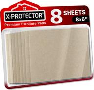 🪑 felt furniture pads by x-protector - 8 pack of premium 8"x6" heavy duty 1/5" felt sheets! customizable furniture felt pads for protecting furniture feet - top furniture pads for hardwood floors! logo