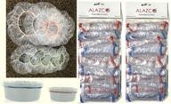 🍽️ alazco pack of 20 clear plastic reusable elastic bowl covers for food storage, picnic leftovers | 10 large (up to 13") & 10 small (up to 10") bowl/plate dish логотип