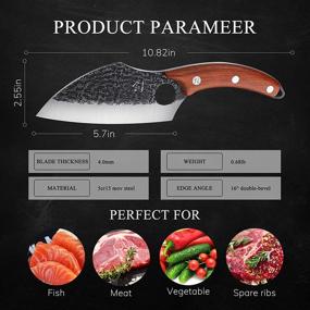 img 2 attached to 🔪 DRAGON RIOT Boning Knife with Leather Sheath: Premium Forged Cleaver Knife for Butchers, Chefs & Outdoor Enthusiasts | Carbon Steel Blade Perfect for Meat, Fish, Camping & BBQ | Includes Gift Box