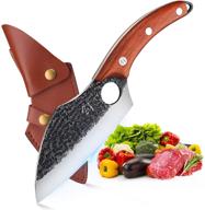 🔪 dragon riot boning knife with leather sheath: premium forged cleaver knife for butchers, chefs & outdoor enthusiasts | carbon steel blade perfect for meat, fish, camping & bbq | includes gift box logo