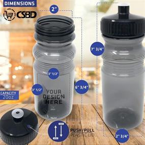 img 3 attached to 🚰 CSBD Bulk 20 oz Sports Water Bottles - BPA Free, PET Plastic, Made in USA, 10 Pack